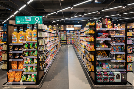 年货大行动商场超市场景背景