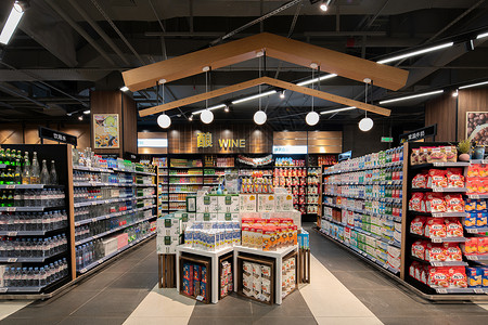 店铺促销食品商场超市场景背景