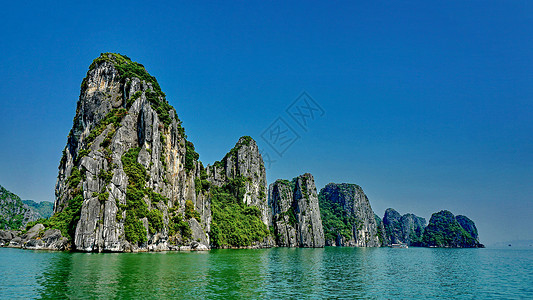 越南海上桂林下龙湾背景图片