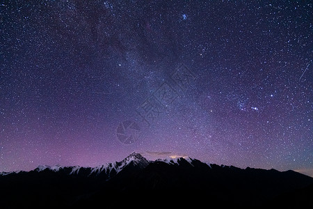 空中照片贡嘎雪山银河流星摄影照片背景