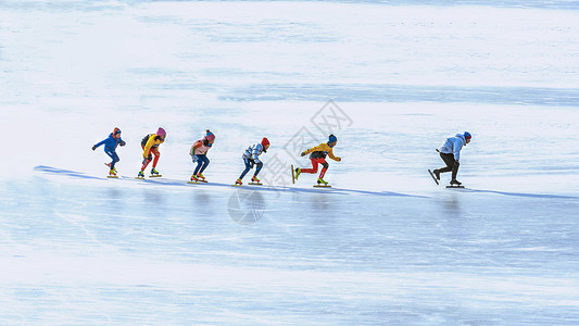 溜冰比赛呼和浩特冬季冰雪运动背景
