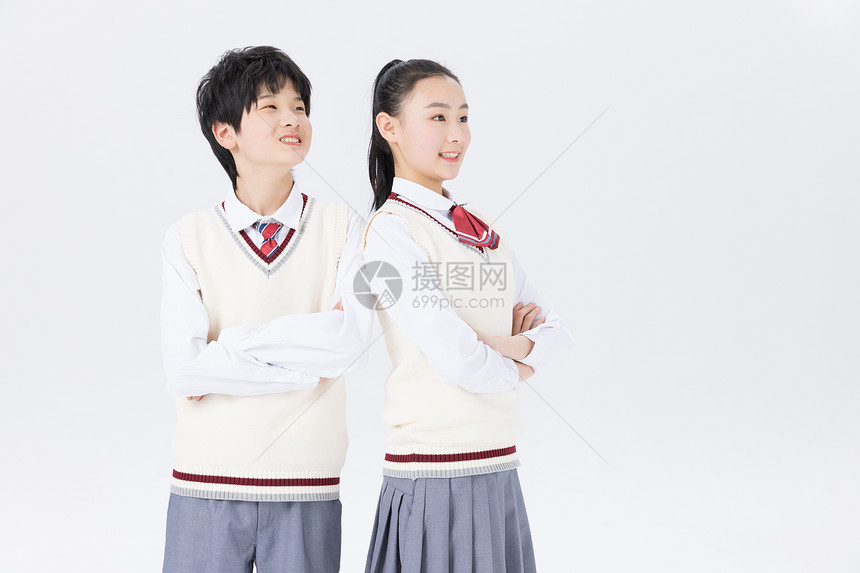 中学生男生女生学习形象图片