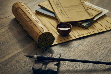 古代王后素材毛笔书法传统文化素材背景