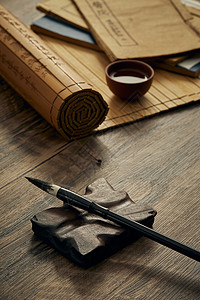 毛笔书法传统文化素材背景图片