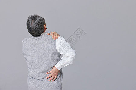 颈椎病老人腰疼背景