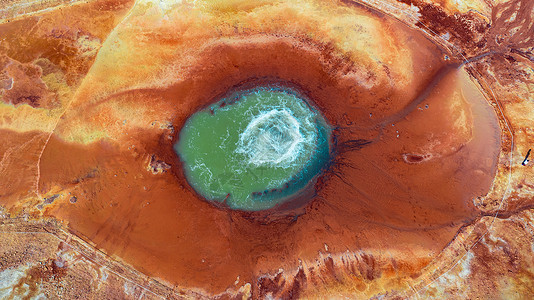 青海茫崖艾肯泉“恶魔之眼”自然壮观奇景高清图片