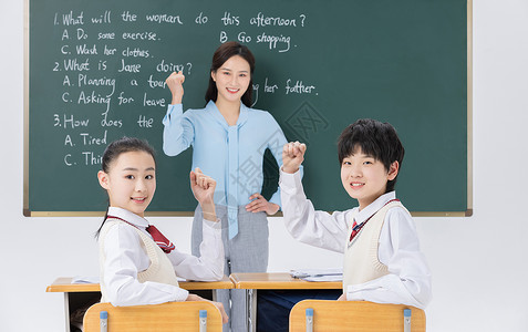 学科学习初中生认真听老师上课背景