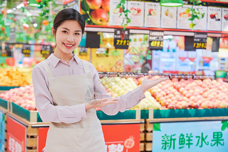 商店售货员超市导购员形象背景