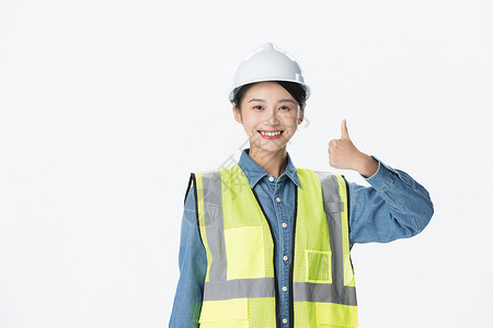 青年女性建筑工程师职业形象背景图片