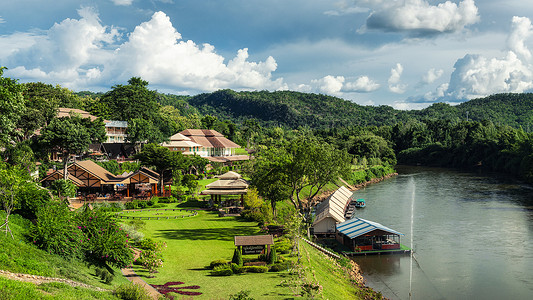 泰国北碧府度假酒店度假村背景