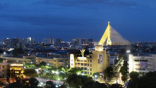 曼谷cbd泰国首都曼谷城市夜景背景