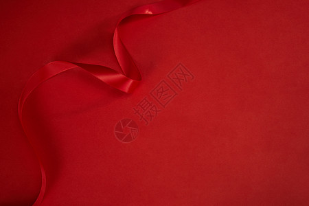 桃心背景框妇女节主题背景红色丝带背景
