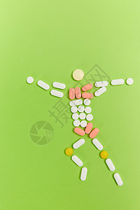 小人奔跑素材创意医疗药品奔跑小人图形背景