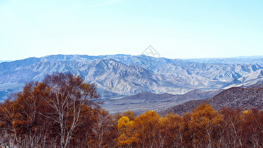 内蒙古大青山秋季景观背景图片