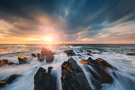 渤海湾大连海岸风光背景