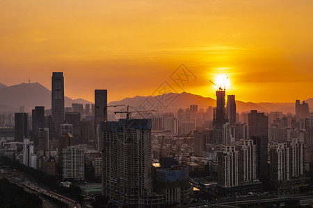 清远笔架山深圳日出东方背景