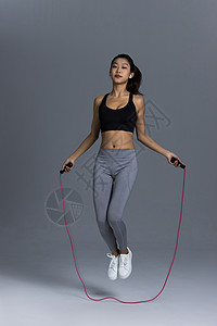 女性运动跳绳高清图片
