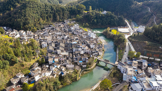 安徽黄山石潭村春季风光图片