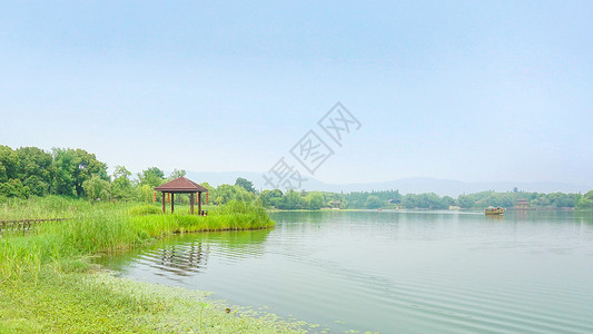 春江水户外游湖踏青春游背景