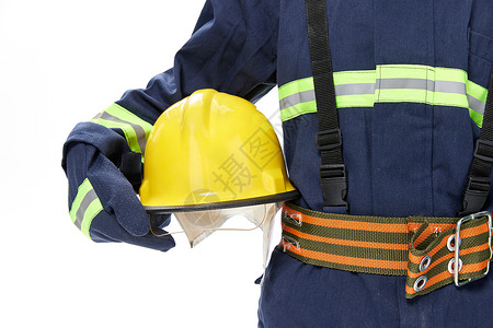 消防救援队徽队旗消防员形象展示背景