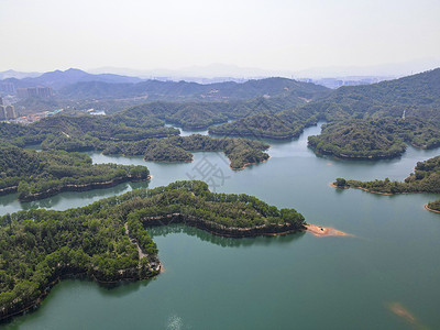 航拍深圳水库背景