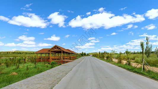 内蒙古旅游山村小路背景图片