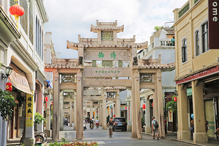 潮州牌坊街背景图片