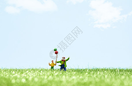 儿童彩色气球愚人节小丑节日背景素材背景