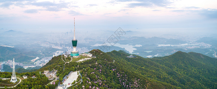 罗湖双子座早晨的深圳梧桐山背景