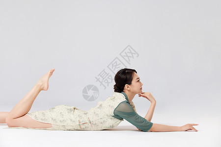 古典东方旗袍美女舞蹈舞者图片