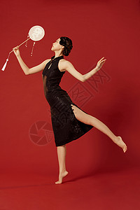 古典旗袍美女舞者体态图片