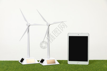 节能环保绿色地球绿色新能源风力发电背景