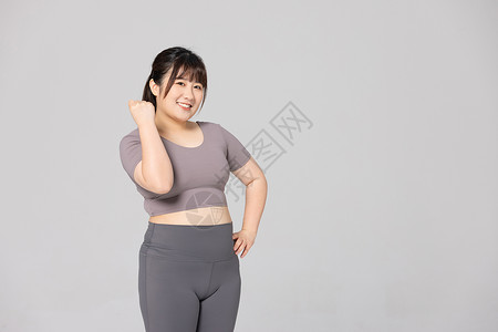 肥胖女性加油形象图片