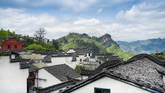 休宁齐云山月华街道教建筑背景