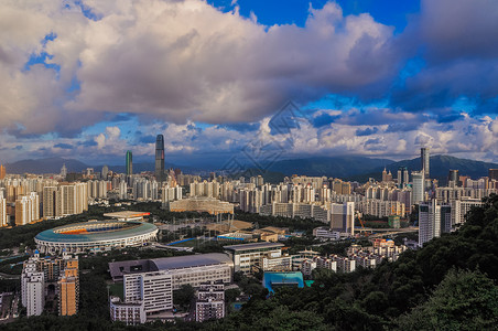 清远笔架山笔架山鸟瞰深圳背景