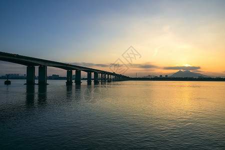 瑞安市外滩建筑大桥高清图片