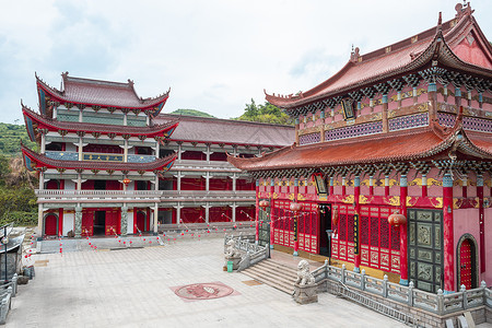 瑞安市灵谷寺寺庙建筑背景图片