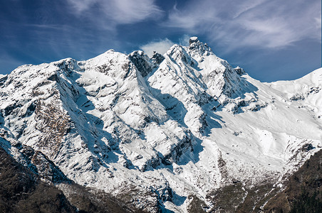 喜马拉雅山脉雪峰美景背景图片