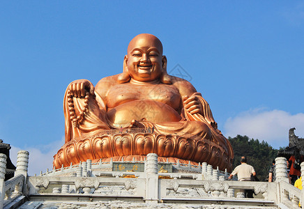 浙江奉化雪窦寺弥勒佛背景图片