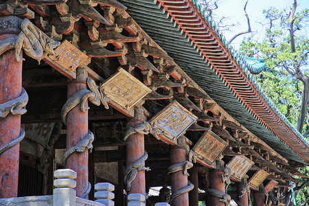 山西历史山西晋祠圣母殿背景