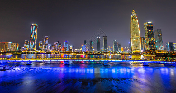 深圳春笋深圳地标深圳湾cbd春笋大厦夜景背景