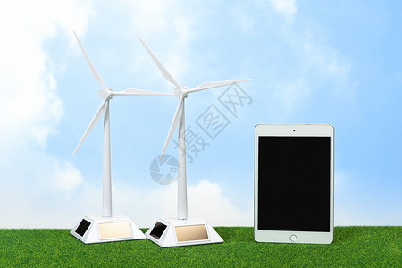 环保绿色新能源风力发电图片