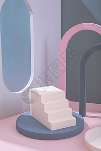 莫兰蒂色系二维礼品台高清图背景图片
