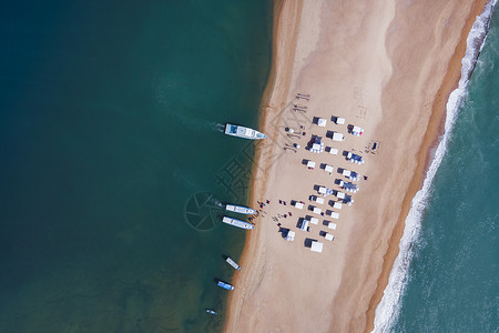海南琼海博鳌玉带滩航拍背景图片