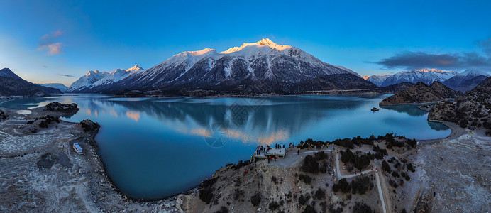 西藏然乌湖自然风光航拍背景图片