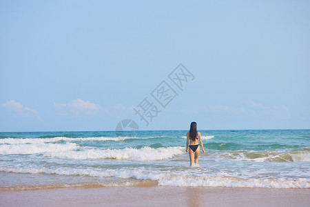 海边比基尼美女背景图片