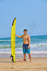 沙滩冲浪男孩夏日海边冲浪男士背景