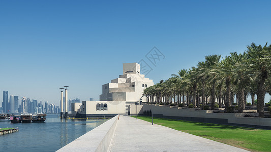 建筑大师卡塔尔多哈伊斯兰艺术博物馆背景