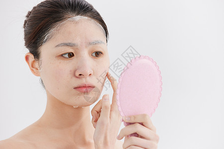 面膜女生素材问题肌肤女性素颜敷面膜背景