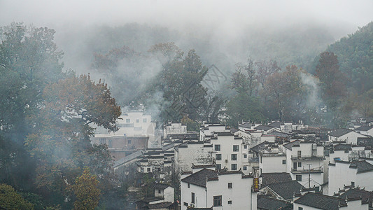 阴天壁纸江西婺源的长溪村背景